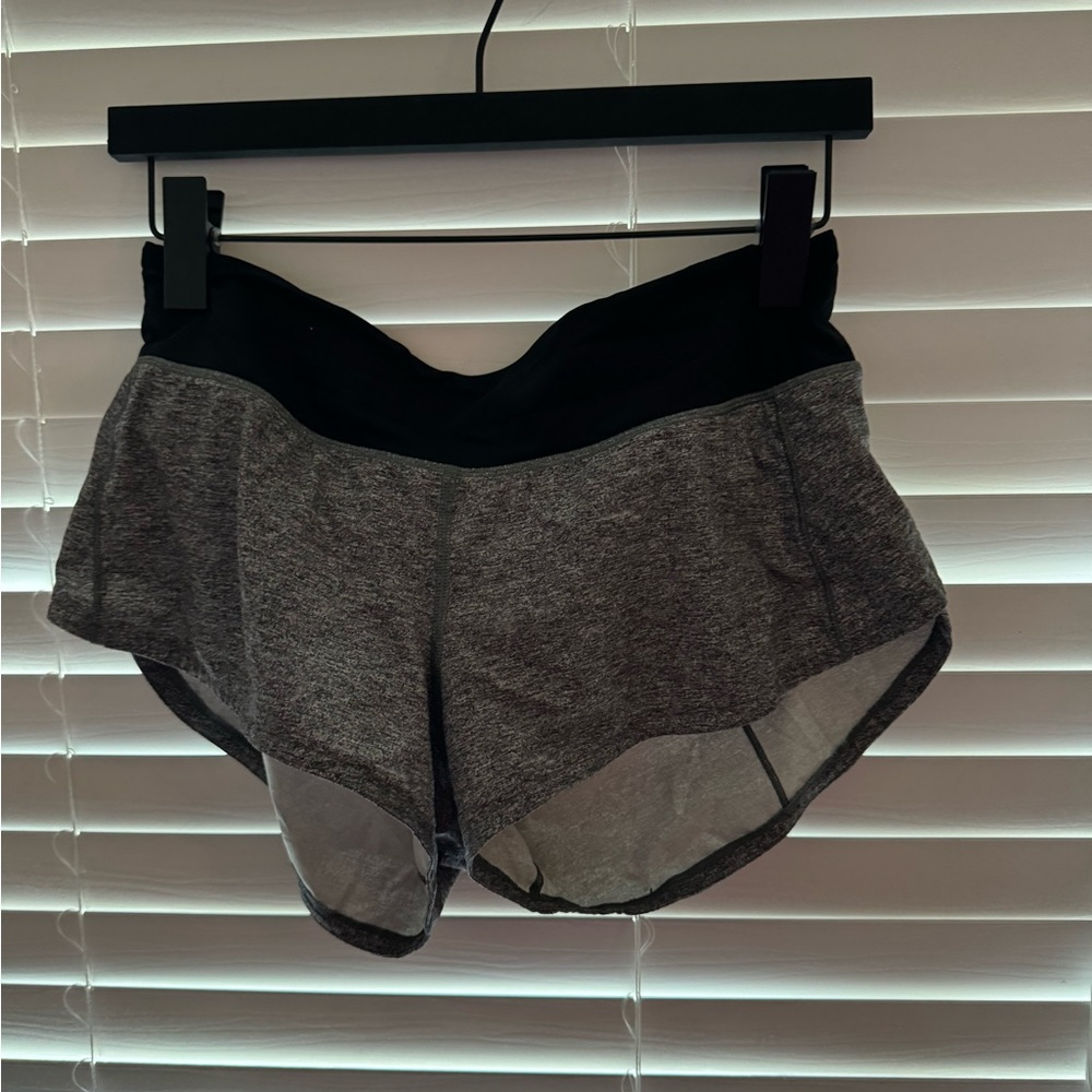 Grey low rise 2.5 speed up lululemon shorts